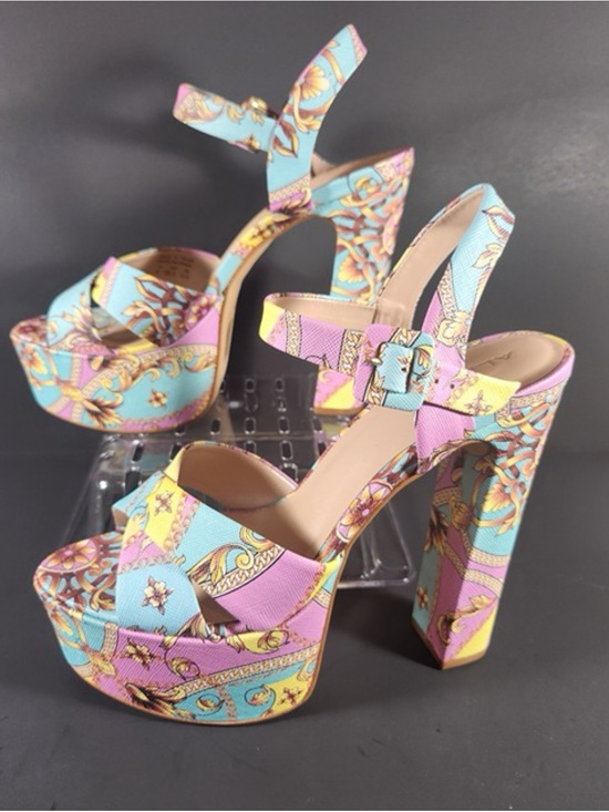 Aldo Shoes - ALDO Multi-Color Patterned Platform High Heel Sandals